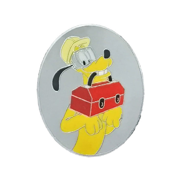 Custom Enamel Pin Cartoon Security Badge Metal Plating Tinted Printed Metal Badges